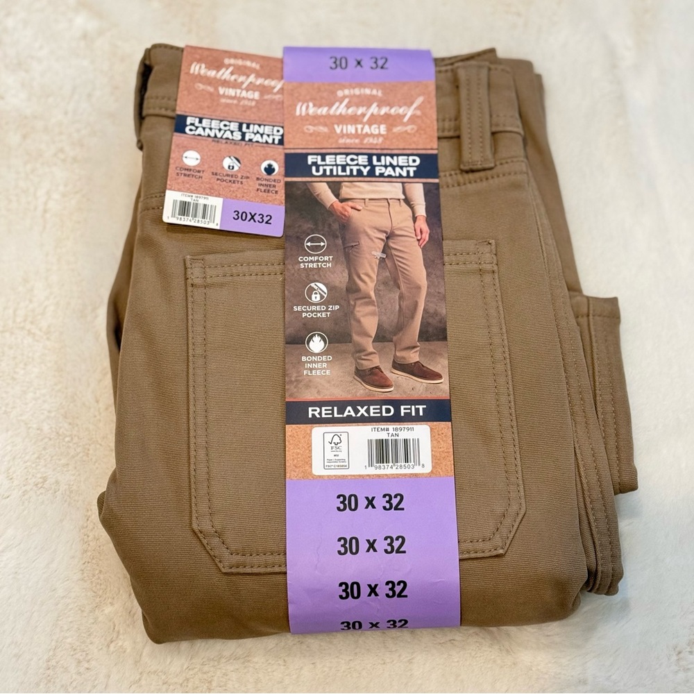 Weatherproof Vintage Men's Bonded Fleece
Lined  Canvas Pant - Picture 9 of 14